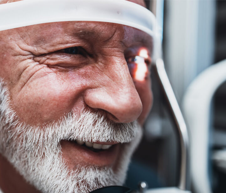 man receiving cataract surgery